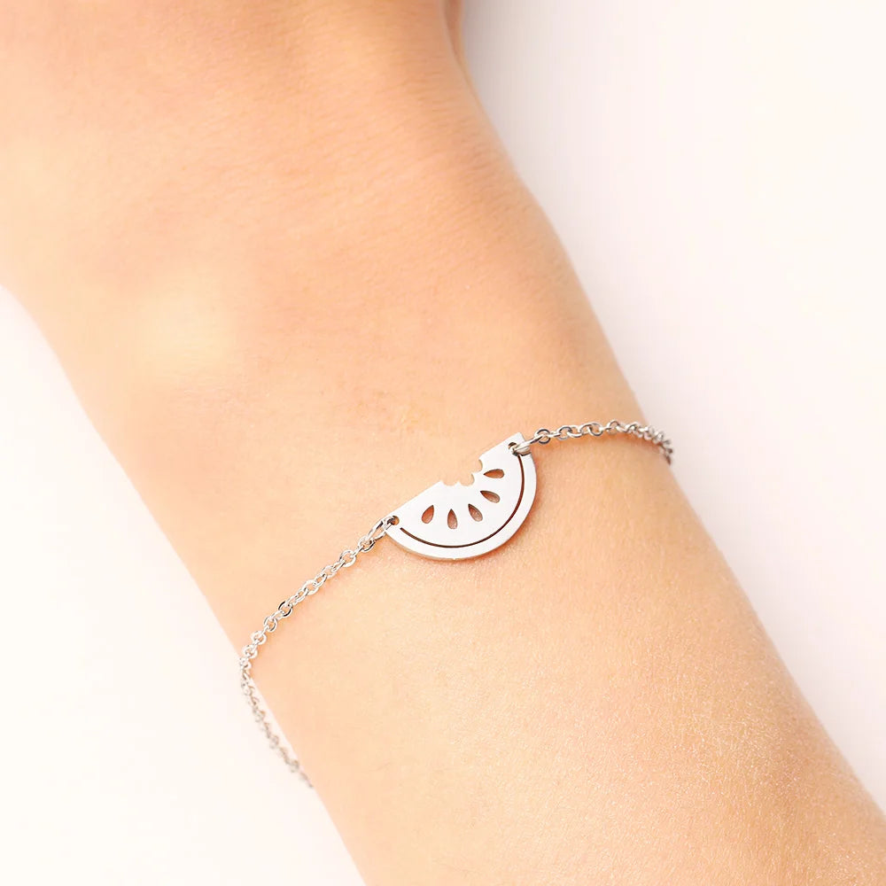 DOTIFI Stainless Steel Bracelet For Women Gold Color Watermelon Pulseira Feminina Lover's Engagement Jewelry