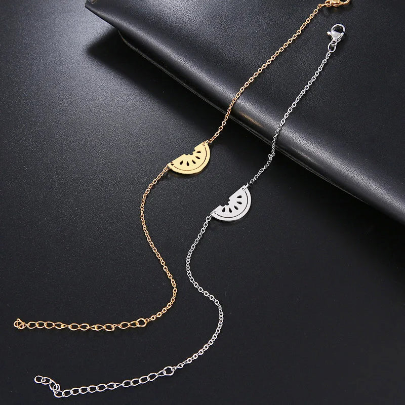 DOTIFI Stainless Steel Bracelet For Women Gold Color Watermelon Pulseira Feminina Lover's Engagement Jewelry