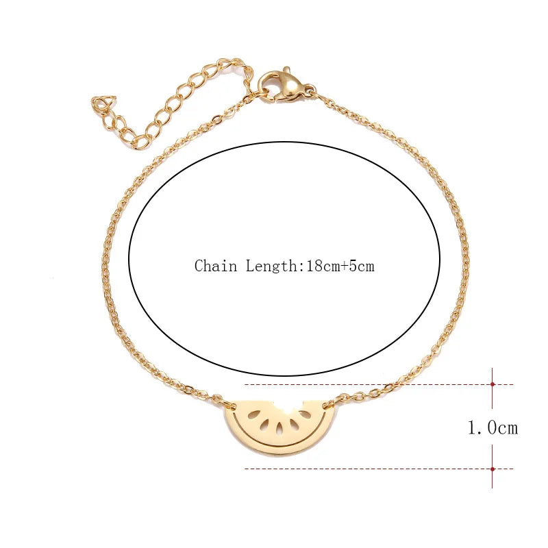 DOTIFI Stainless Steel Bracelet For Women Gold Color Watermelon Pulseira Feminina Lover's Engagement Jewelry
