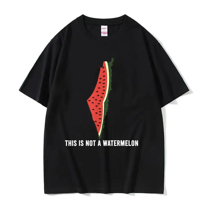 T shirts Funny This Is Not A Watermelon Graphic T Shirt Men High Quality Fashion Clothing T-Shirts Summer Casual Oversized Cotton T-shirt