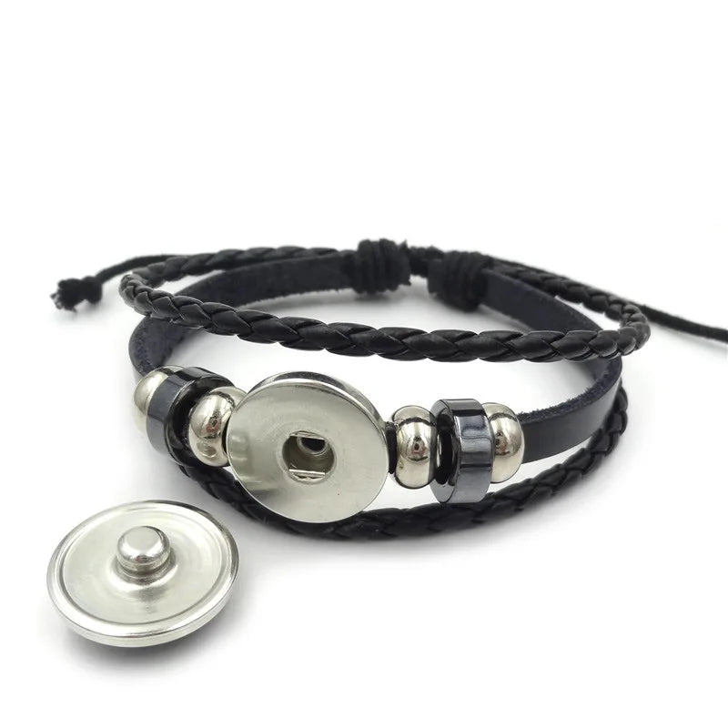 Palestine Flag Time Leather Bracelets Men'S And Women'S Retro Multi-Layered Woven Beaded Bracelet Jewelry Fashion Accessories