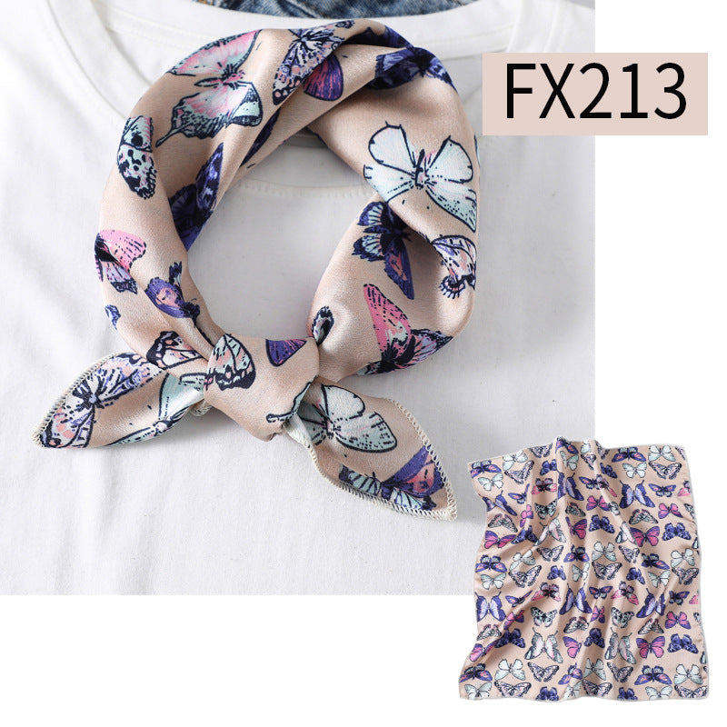Small Square Scarf Women's Silk Scarf Decorative Scarf
