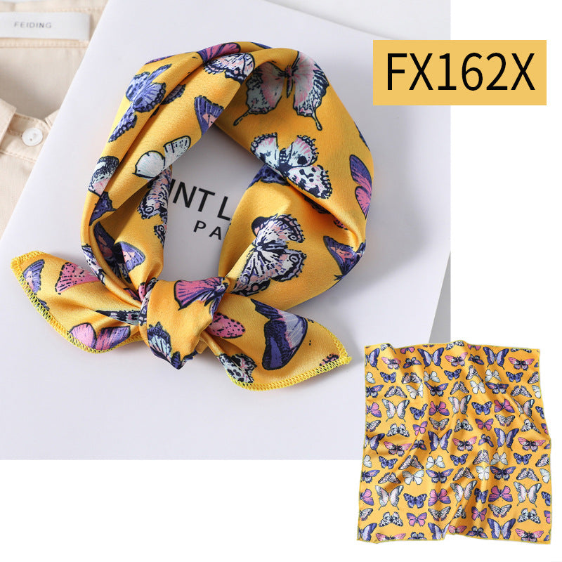 Small Square Scarf Women's Silk Scarf Decorative Scarf