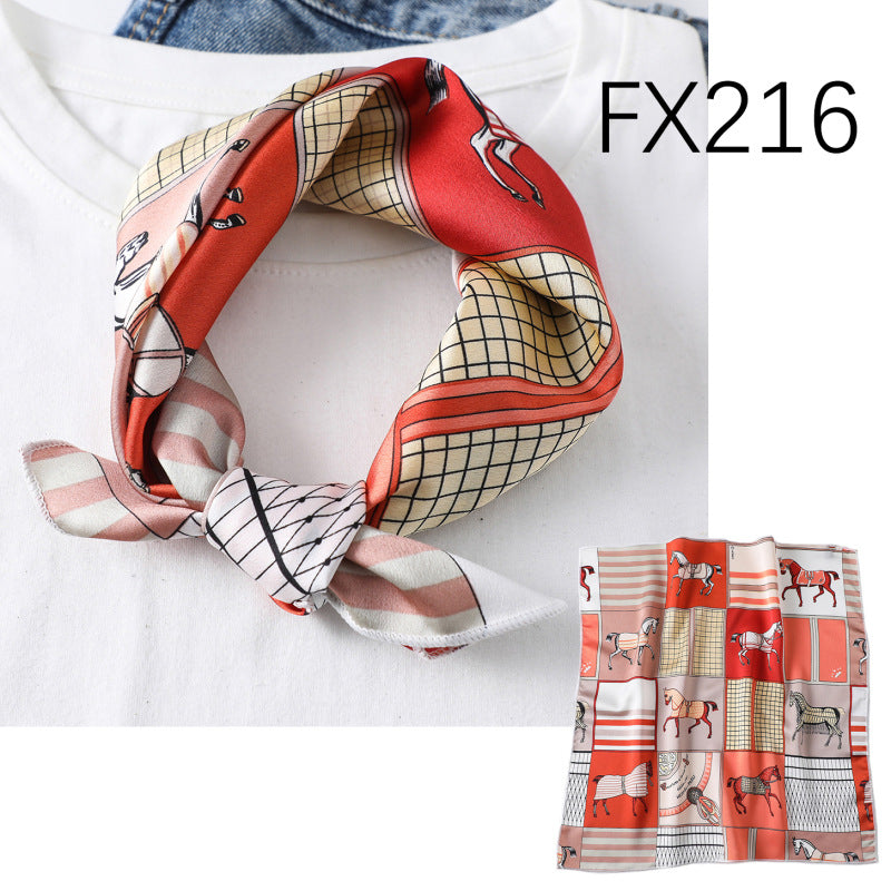 Small Square Scarf Women's Silk Scarf Decorative Scarf