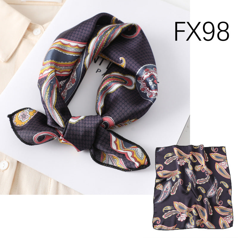 Small Square Scarf Women's Silk Scarf Decorative Scarf