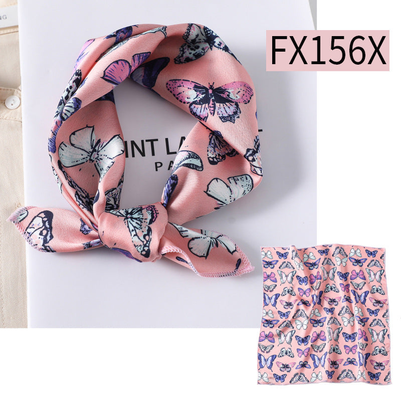 Small Square Scarf Women's Silk Scarf Decorative Scarf