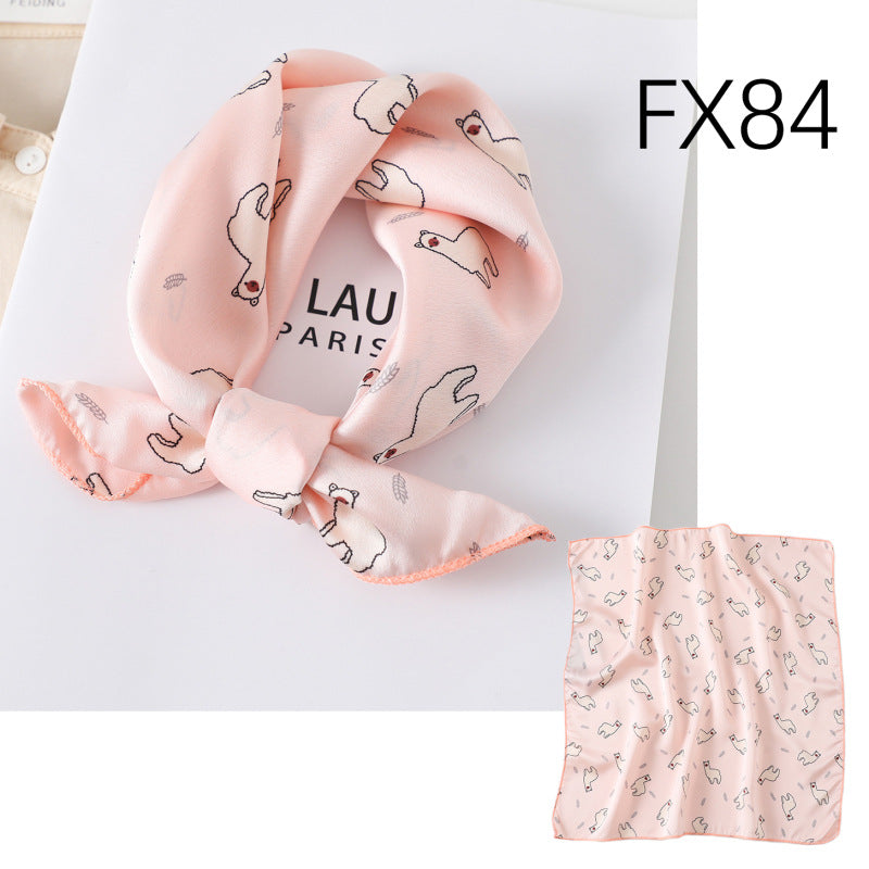 Small Square Scarf Women's Silk Scarf Decorative Scarf