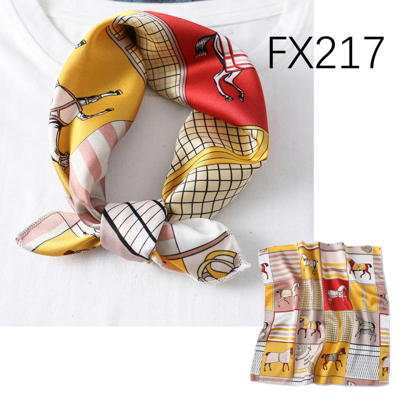 Small Square Scarf Women's Silk Scarf Decorative Scarf