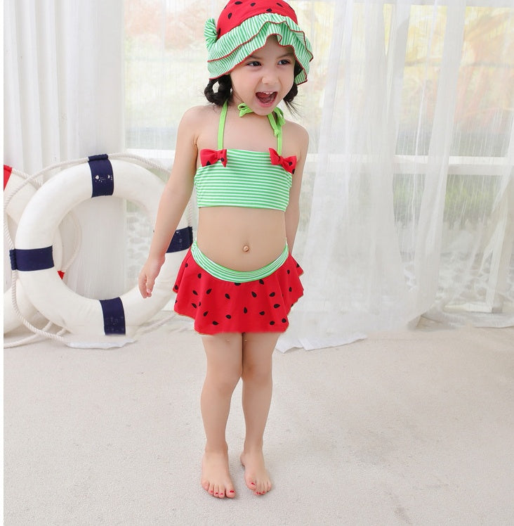 Children's Hot Spring Watermelon Split Swimsuit For Girls