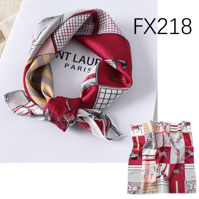 Small Square Scarf Women's Silk Scarf Decorative Scarf