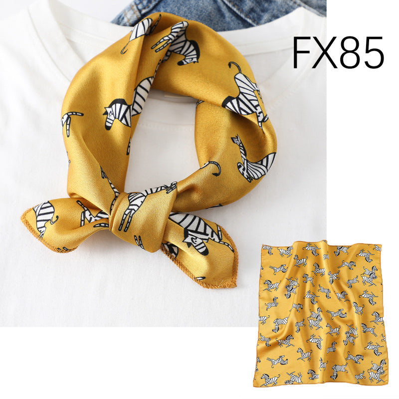 Small Square Scarf Women's Silk Scarf Decorative Scarf
