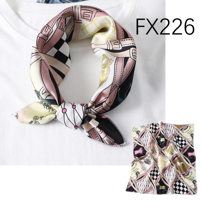 Small Square Scarf Women's Silk Scarf Decorative Scarf