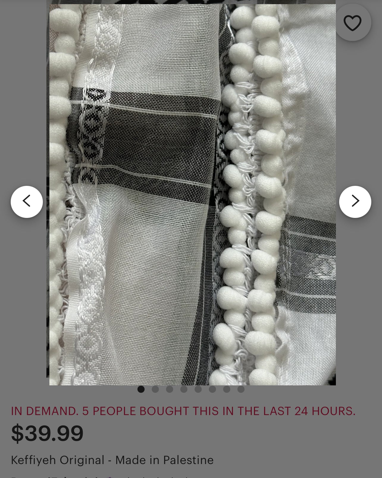 PALESTINIAN AUTHENTIC KEFFIYEH!!