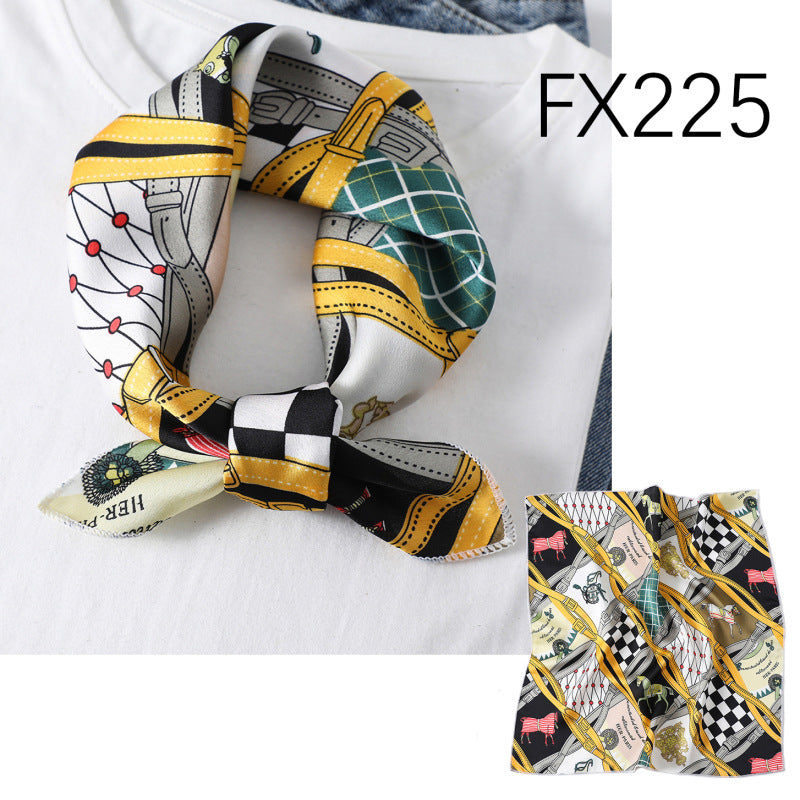Small Square Scarf Women's Silk Scarf Decorative Scarf
