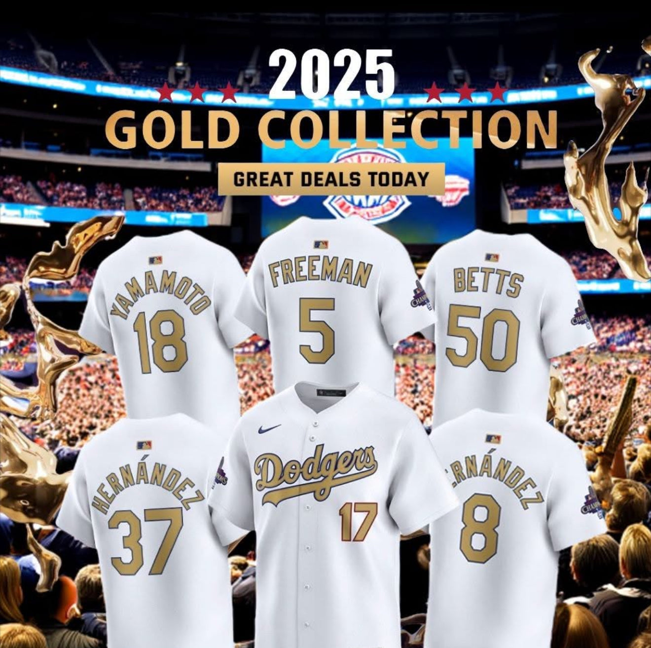 Dodgers Gold Champion jersey