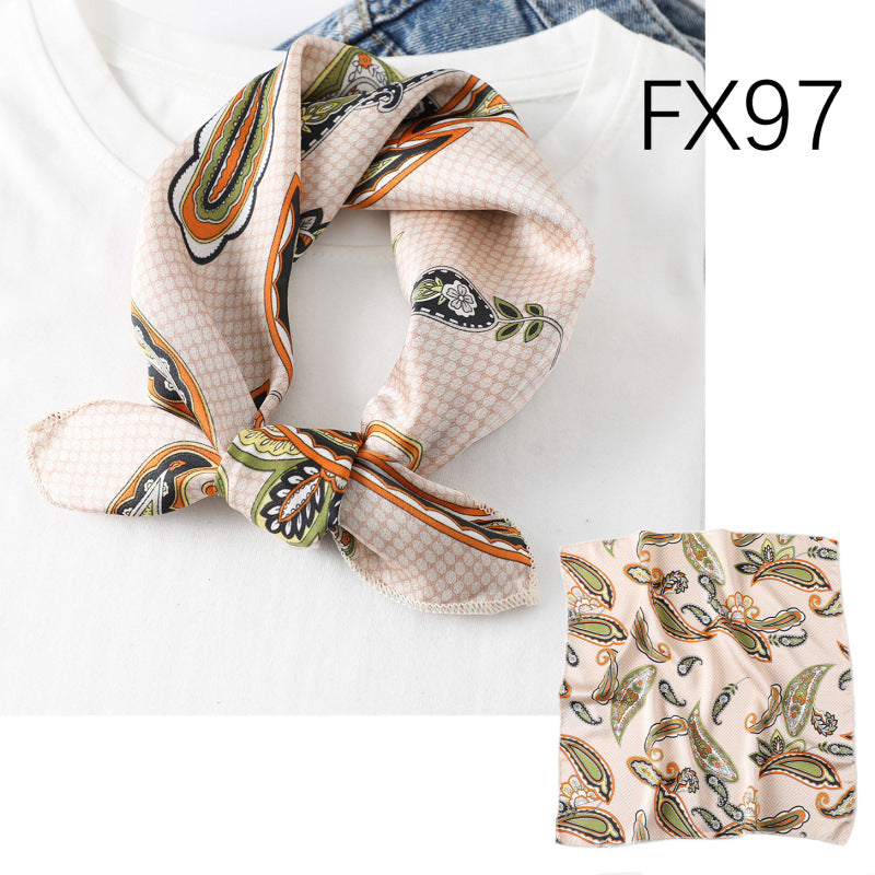 Small Square Scarf Women's Silk Scarf Decorative Scarf