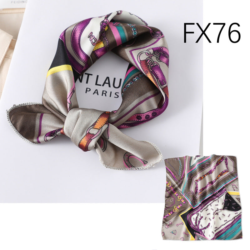 Small Square Scarf Women's Silk Scarf Decorative Scarf