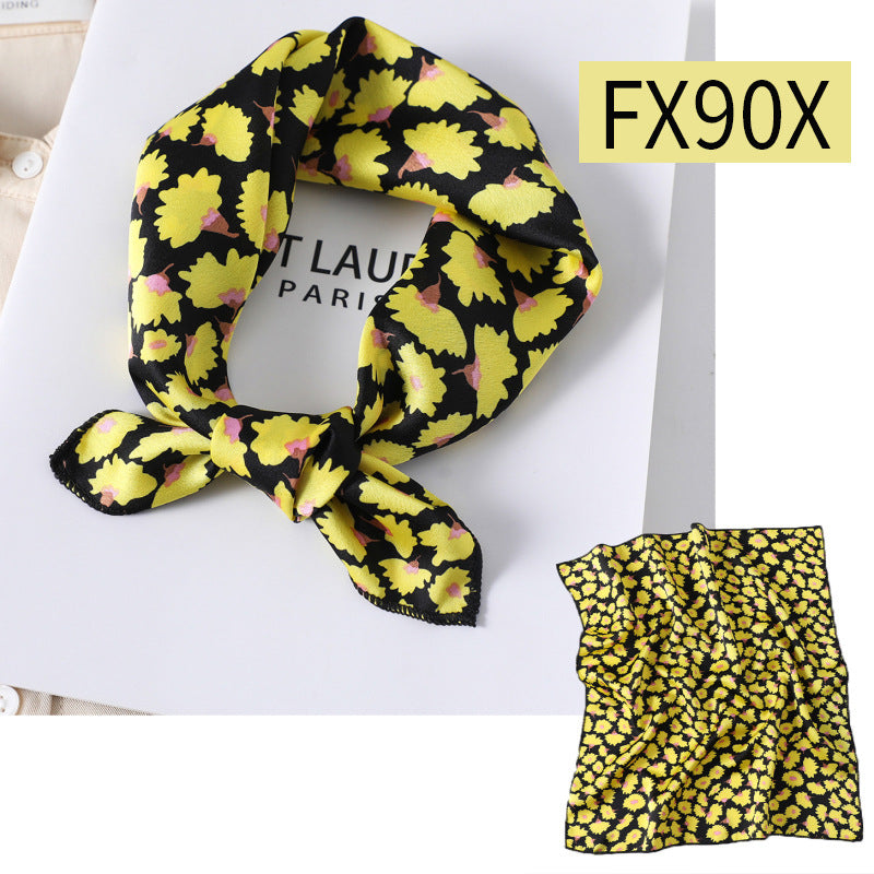 Small Square Scarf Women's Silk Scarf Decorative Scarf