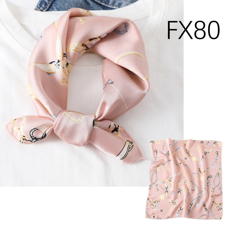 Small Square Scarf Women's Silk Scarf Decorative Scarf