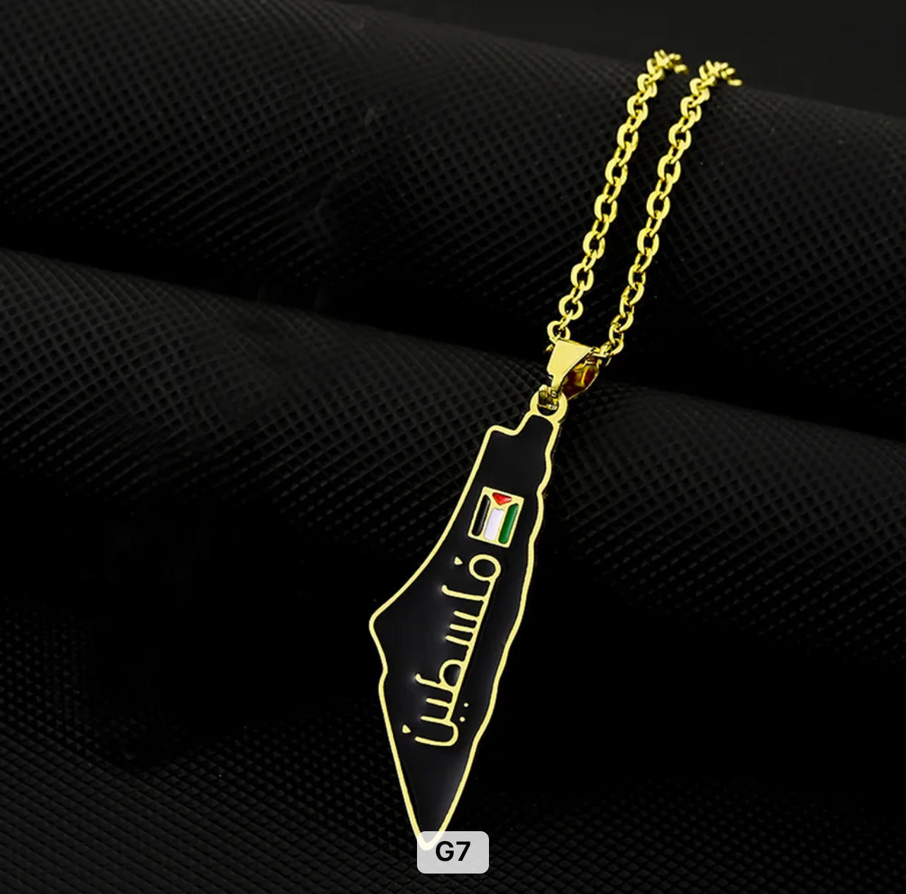 Black Pendant Arabic Palestinian Necklace