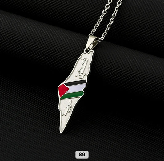 Palestinian Flag Country Outline