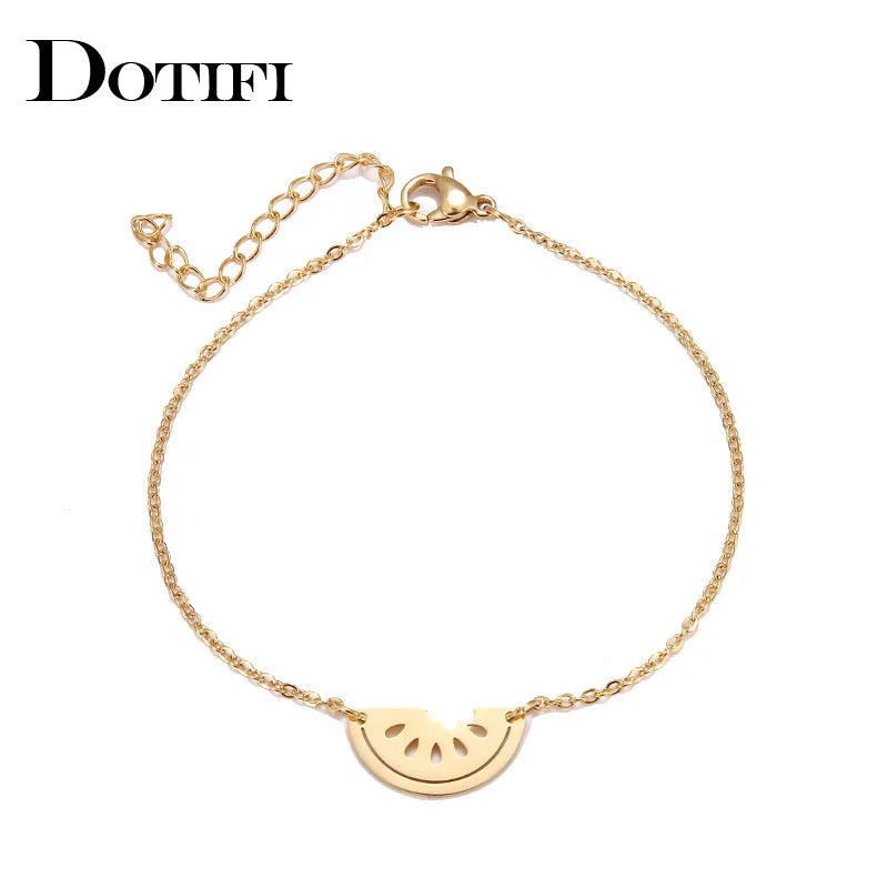 DOTIFI Stainless Steel Bracelet For Women Gold Color Watermelon Pulseira Feminina Lover's Engagement Jewelry