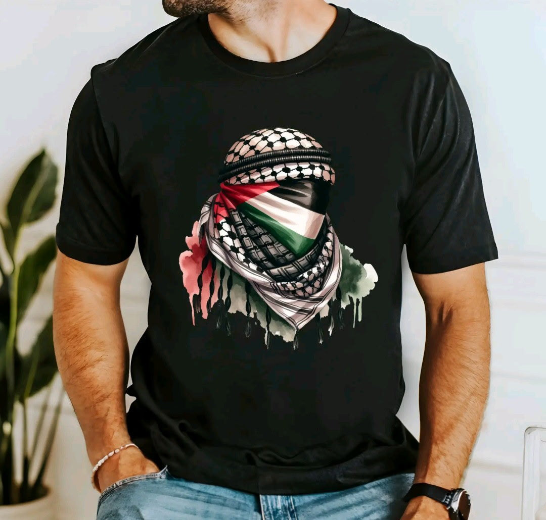 T shirts Palestine keffiyeh freedom fighter