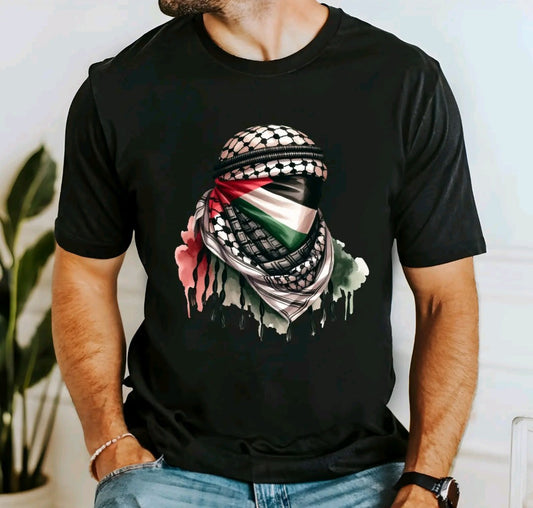 T shirts Palestine keffiyeh freedom fighter