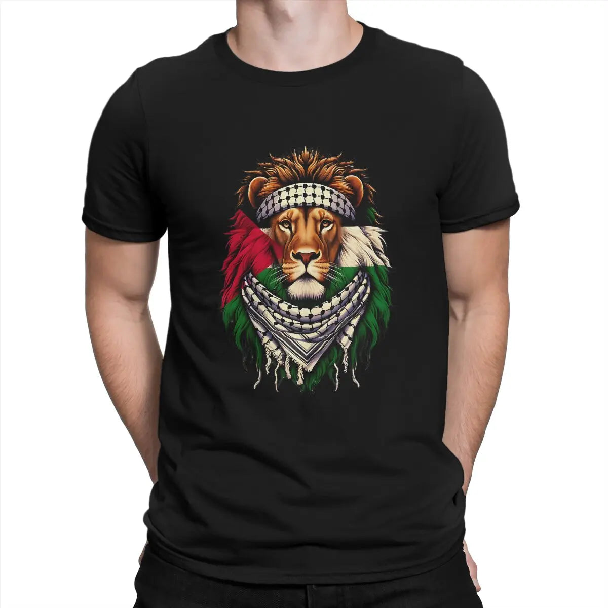T shirts Lion Flag Of Palestine Special TShirt  Top Quality New Design Gift Clothes  T Shirts Stuff Hot Sale Polyester