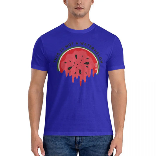 T shirts Men's This Is Not A Watermelon T Shirts Palestine Flag Pure Cotton Top Tees Summer Awesome Short Sleeve O Neck T Shirt  Clothing