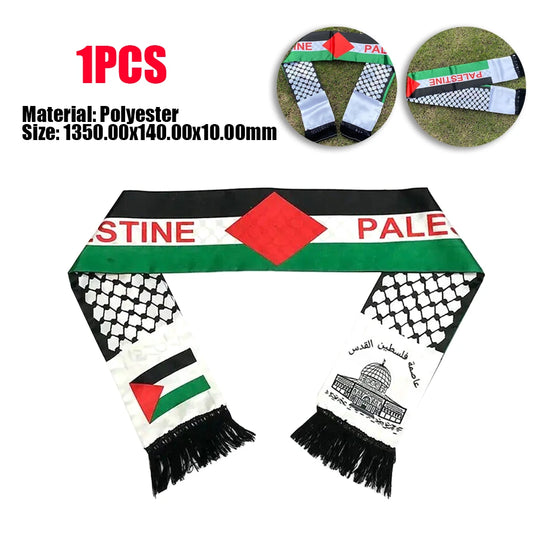 Palestine Flag Scarf Palestine National Day Printing Satin Palestinian Flag Scarf فلسطين تزود بالوقود