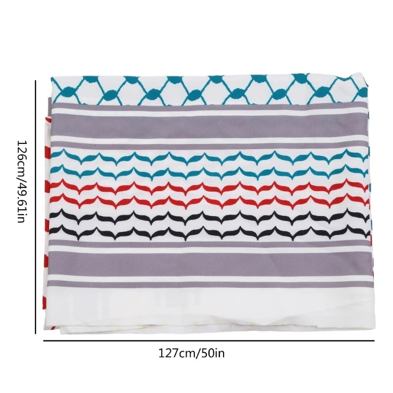 Mens Shemagh Scarves Keffiyeh Square Scarf Geometric Jacquard Arab Headscarf Multifunctional Bandana Shawl Wrap Headwear