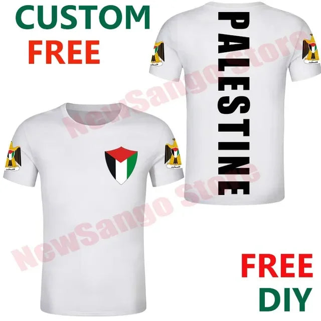 Palestine  DIY Free Custom Tshirt Palaestina t-shirt PLE Nation Flag Emblem Tee ShirtCountry TeamLogoNumber Clothes Tees Top