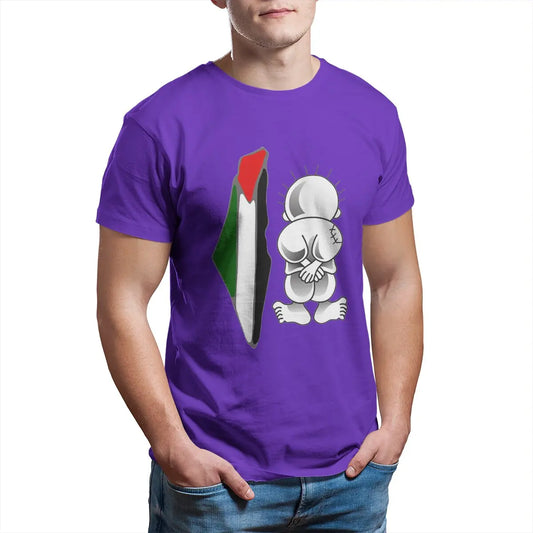 T shirts Handala Palestine Men's T Shirts Palestinian Awesome Tees Short Sleeve Crew Neck T-Shirts Cotton Plus Size Clothing