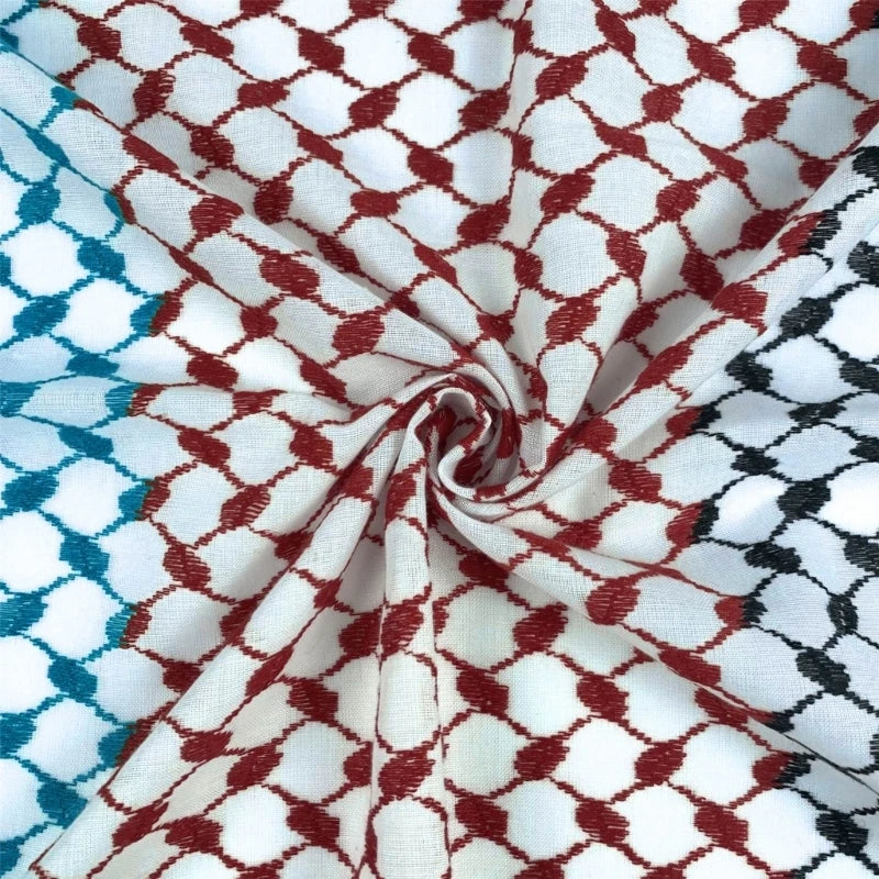 Mens Shemagh Scarves Keffiyeh Square Scarf Geometric Jacquard Arab Headscarf Multifunctional Bandana Shawl Wrap Headwear