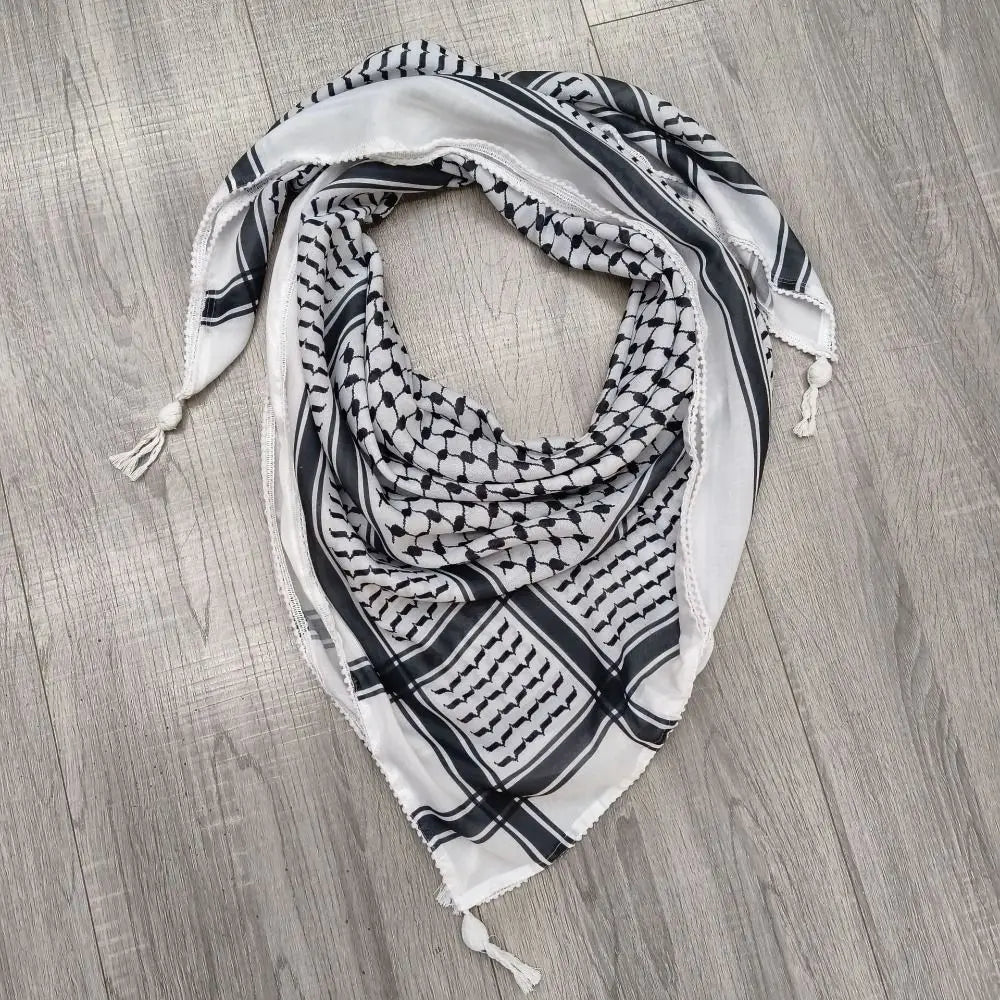 Hot Traditional Palestinian Scarf Keffiyeh Woven with Classic Patterns Kufiya Shemagh Scarf Men Women