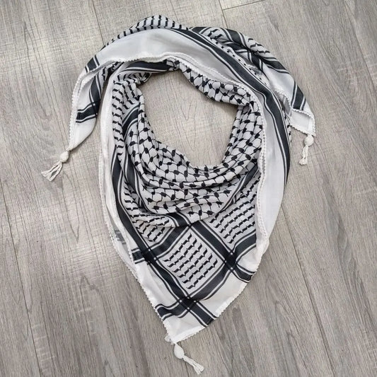 Hot Traditional Palestinian Scarf Keffiyeh Woven with Classic Patterns Kufiya Shemagh Scarf Men Women