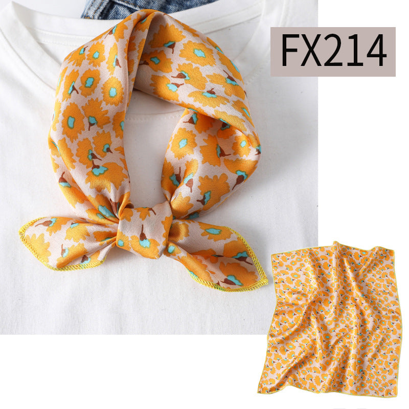 Small Square Scarf Women's Silk Scarf Decorative Scarf