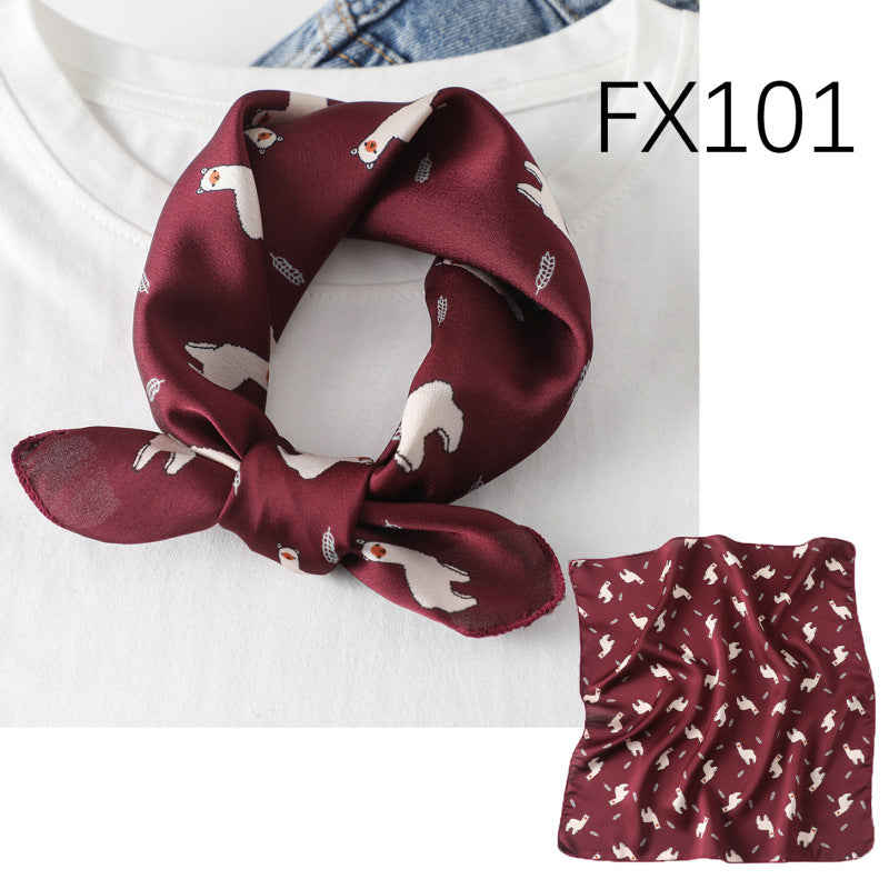 Small Square Scarf Women's Silk Scarf Decorative Scarf