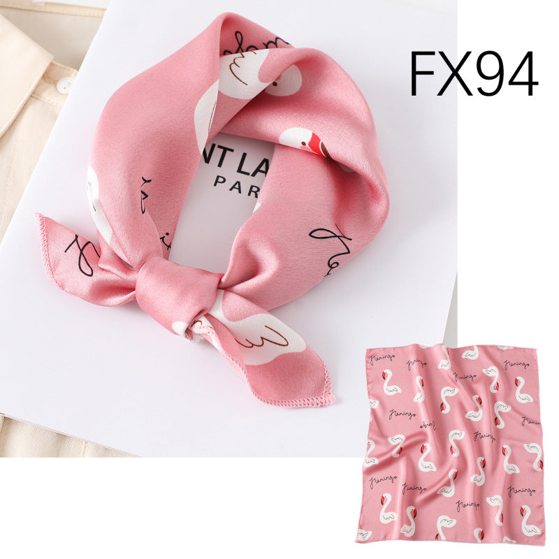 Small Square Scarf Women's Silk Scarf Decorative Scarf