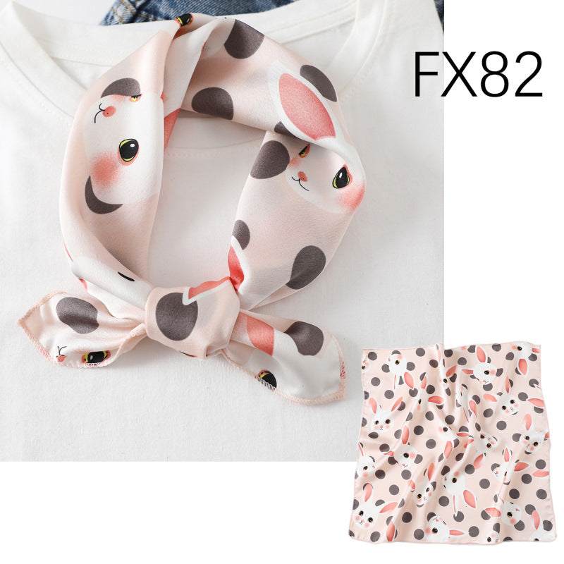 Small Square Scarf Women's Silk Scarf Decorative Scarf