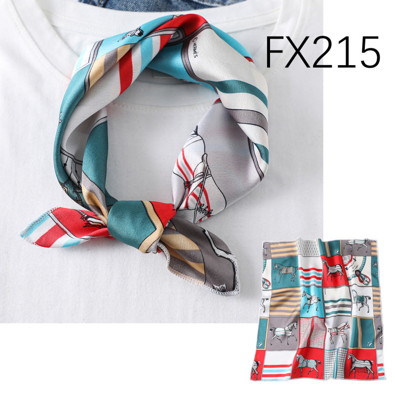 Small Square Scarf Women's Silk Scarf Decorative Scarf