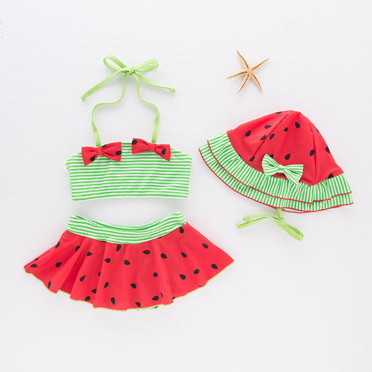 Children's Hot Spring Watermelon Split Swimsuit For Girls