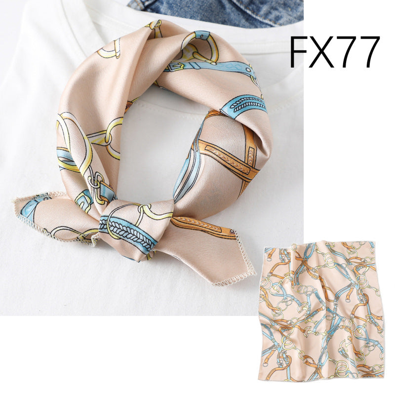 Small Square Scarf Women's Silk Scarf Decorative Scarf