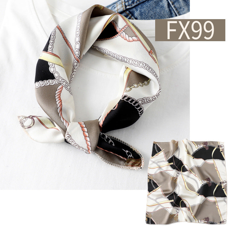 Small Square Scarf Women's Silk Scarf Decorative Scarf